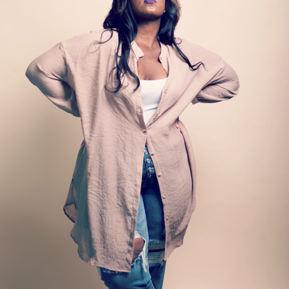 Taupe Shirt Dress